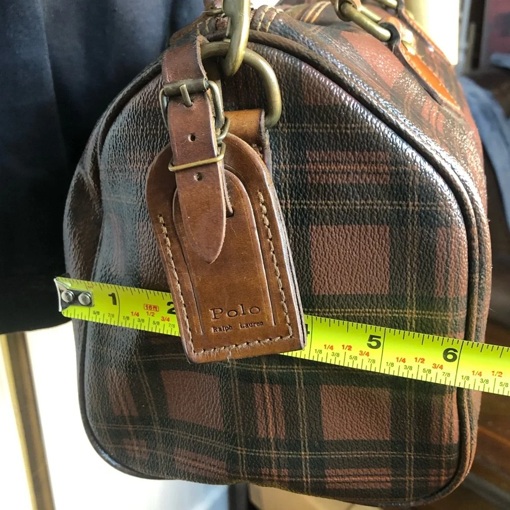 RALPH LAUREN Tartan Plaid Boston Travel Crossbody Shoulder Bag Speedy 30
